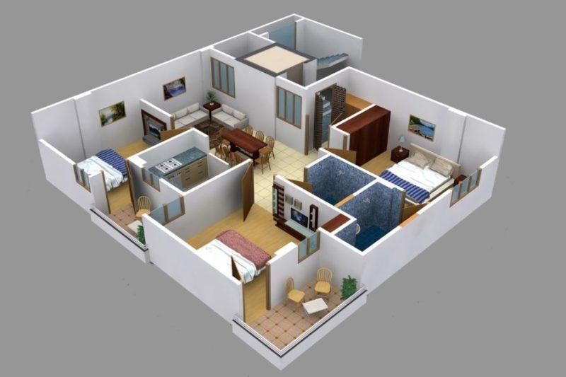 Объемная модель квартиры